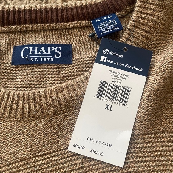 New CHAPS Men’s Knitted Sweatshirt Size XL - Picture 5 of 5